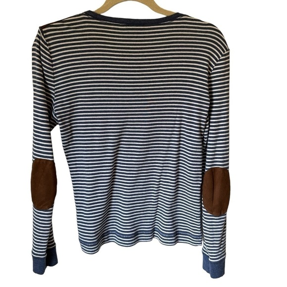 Lauren Ralph Lauren Tops - Lauren Ralph Lauren Women’s Long Sleeve Striped Tee With Faux Suede Patches Med